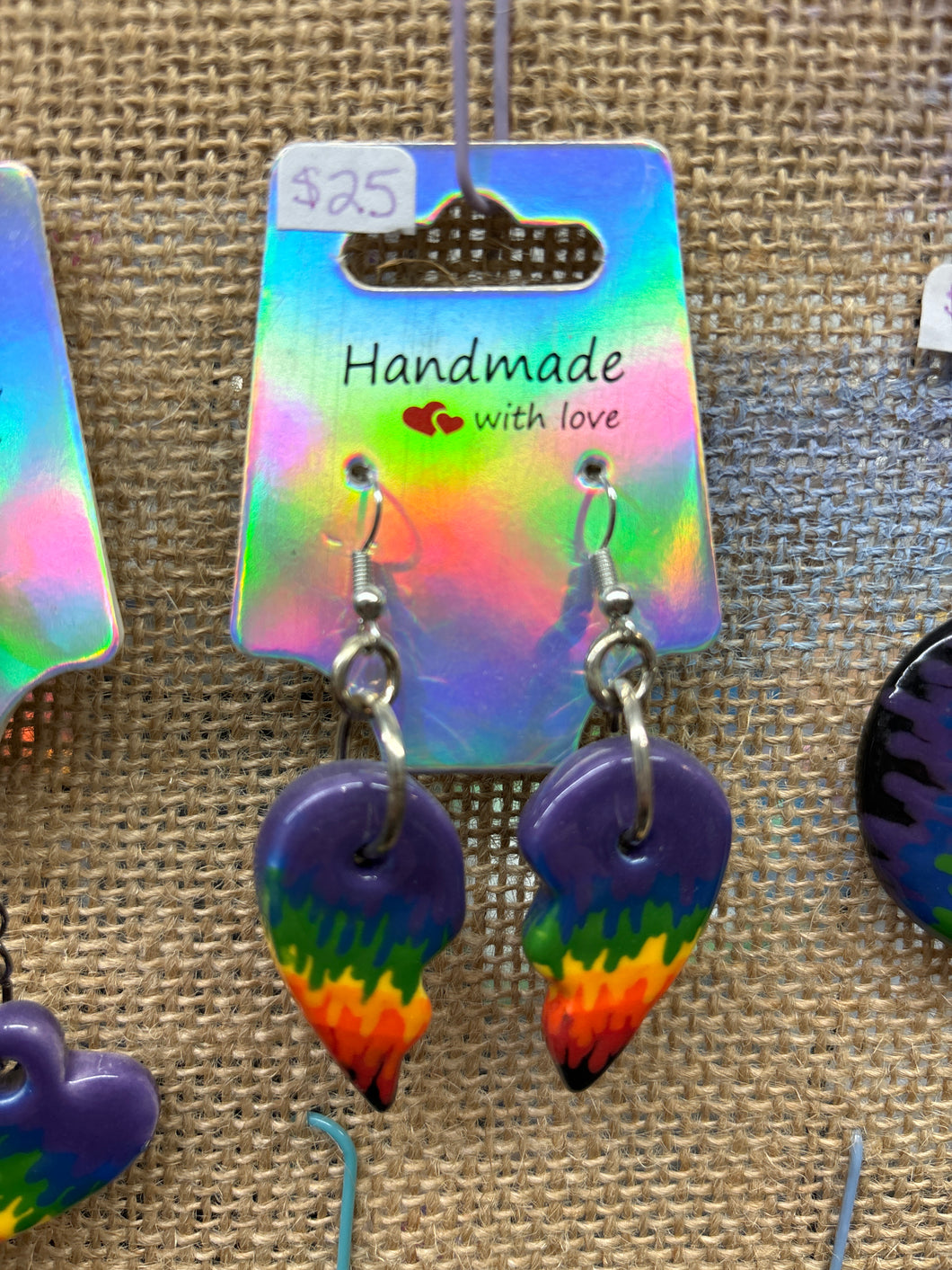 Rainbow Half Heart Earrings