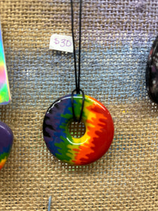 Rainbow Donut Necklace